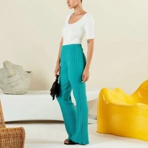 Simon Miller Oasis Ribbed Pants – Blue-Green